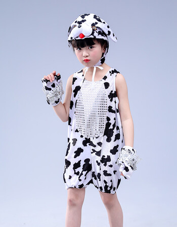 小狗演出服儿童年会表演服装动物小狗汪汪队黄狗花狗斑点狗舞台 斑点