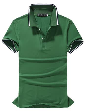 男士短袖t恤翻领色polo衫修身有领半袖英伦潮流保罗男装衣服fcx 绿色