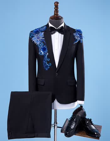 在礼演出服套装男歌手主持人服装婚庆司仪礼服舞台大合唱西服西装正装