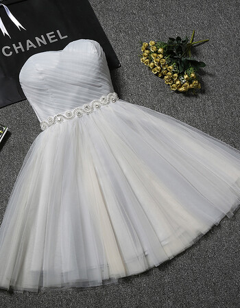 2018新款夏短款小晚礼服伴娘新娘毕业主持人姐妹伴娘服订婚女 烟灰色