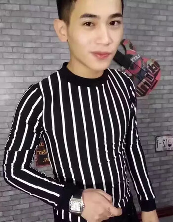 刺绣卫衣男修身潮流韩版长袖t恤 竖条纹 长袖 s(80-95斤)