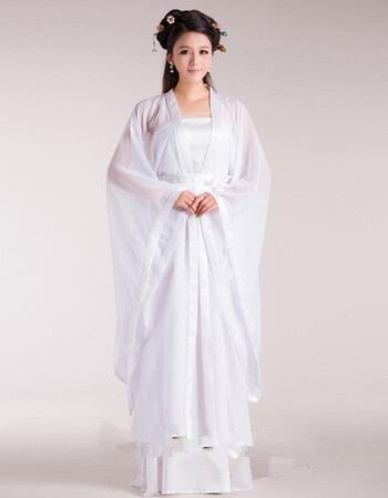 古装唐装汉服白色小龙女仙女服清新淡雅写真武侠女装戏服毕业服装