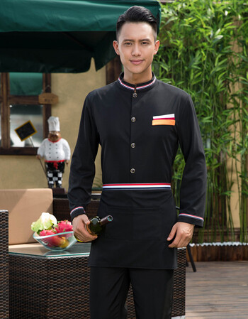 酒店工作服秋冬装女餐厅服务员工作服长袖西餐厅工作服茶楼服装 男