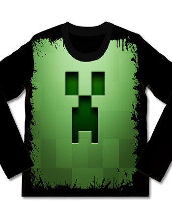 周边我的世界t恤苦力怕娘衣服长袖儿童童装男女动漫游戏 打底衫 05 m