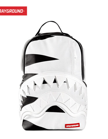 ground鲨鱼嘴潮流背包旅行包男女时尚学生书包ins潮牌双肩包 白鲨