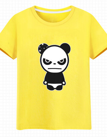 夏季新款 凶暴熊猫panda 恶搞潮牌 流行街头 t恤短袖上衣衣服 黄色2 m