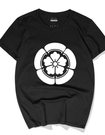 麦姿春夏季日本织田信长t恤男女短袖家小栗徽basara无双纯棉衣服 黑色