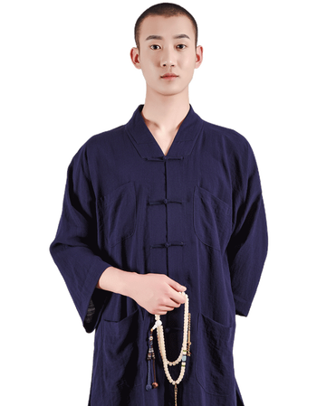 梵林夏季薄款天丝棉麻僧服短褂小褂僧衣服男和尚服出家僧人衣套装