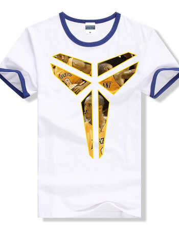 cavinew 短袖科比科比短袖t恤 男棉科比篮球运动短袖黑曼巴球迷衣服倒