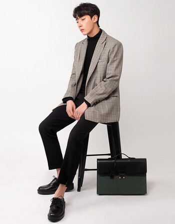 男装 西服 皮尔卡丹(pierre cardin) 男装复古格子西装男上衣单件英伦