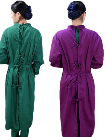 手术衣男女全棉长袖医生服白大褂手术室洗手衣隔离衣手术服 紫色 m