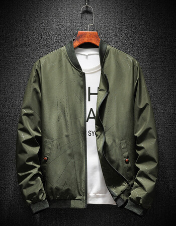 2018春装上新男装休闲韩版夹克外套 军绿色 3xl