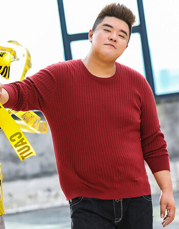 大码男装加肥加大潮牌胖子肥仔秋季宽松休闲针织衫毛衣抖音同款网红