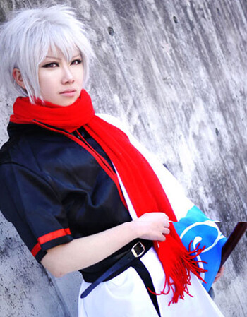 全新2017 坂田银时cos 银桑cosplay服装动漫男衣服假发 洞爷湖木刀