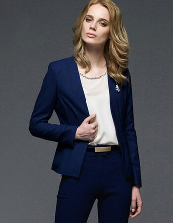 欧美名媛时尚小西装女2018新款职业装气质小香风套装修身套裤 单件