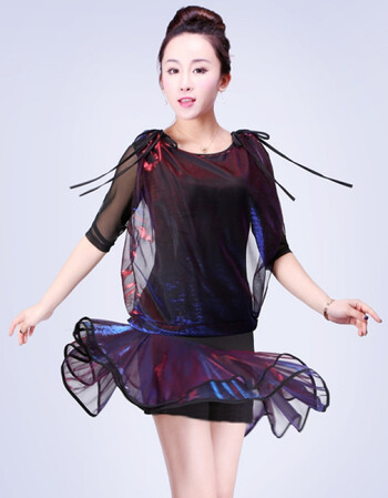 2018新款春夏季广场舞服装套装表演出服拉丁舞裙子交谊