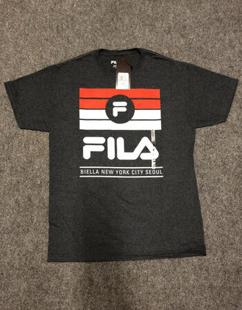 黑土18新 fila斐乐 logo印花运动休闲t恤男士圆领短袖上衣 款19 xxl