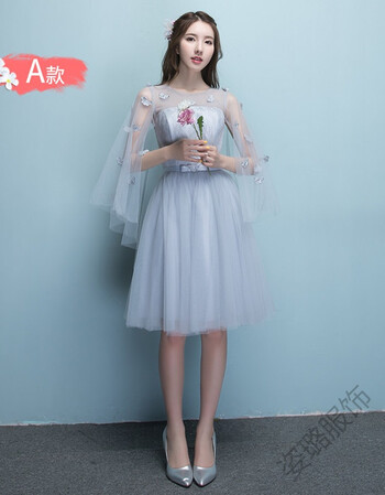 灰色伴娘服短款2018夏季韩版伴娘团姐妹裙学生毕业小礼服裙女 红色