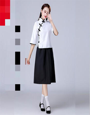 民国学生装女装五四青年装民国风复古毕业班校服古装演出服 白色上衣