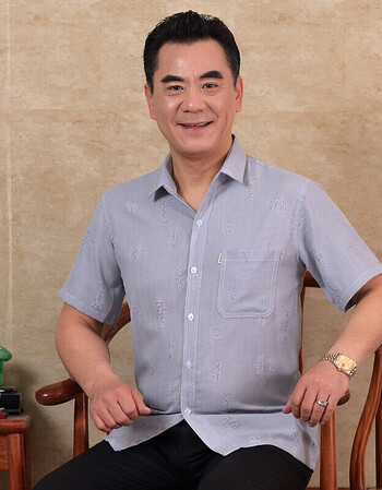 中老年短袖衬衫男50夏季60岁老人半袖衫70男装宽松爸爸装夏装衬衣