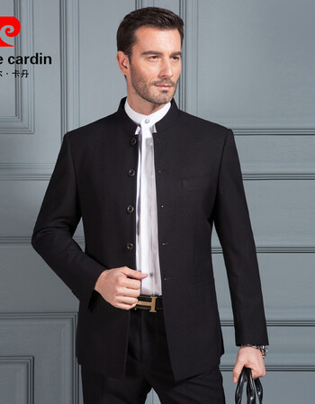 皮尔卡丹中华立领西服套装男中山装中式西装中年男士唐装西服国服 501