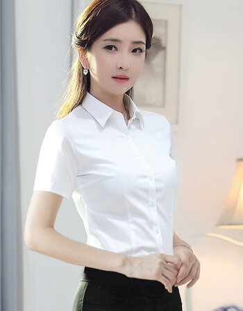 职业正装衬衫短袖职场公务员面试气质修身两件套裙工作服女套装夏