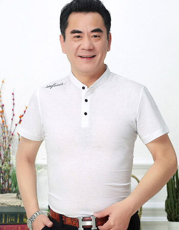 【京东好店】中年男士短袖t恤爸爸装夏50-60岁半袖polo衫中老年人立领