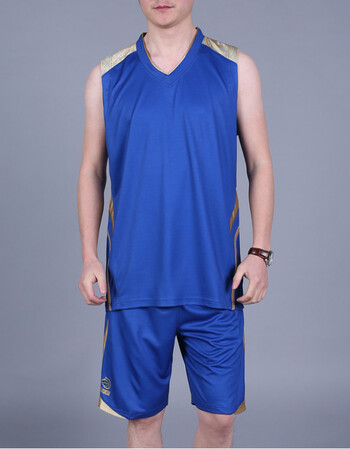 加肥加大码篮球服套装男比赛训练服运动背心短裤球衣团购定制 蓝色