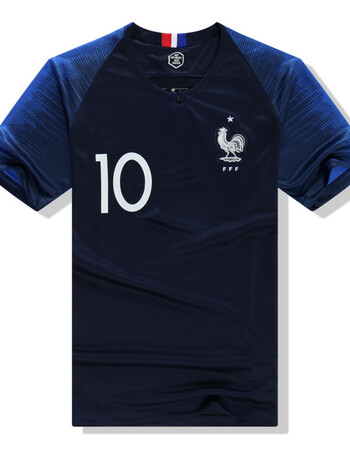 法国队球衣足球服2018国家队球衣短袖套装蓝色服 世界杯法国主场泰版