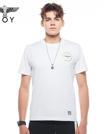 boy短袖t恤男夏季潮流休闲半袖上衣英伦风男士t恤 bms8020 白色 s