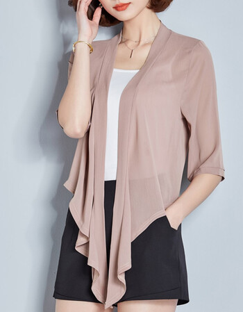 卓宝莉(zhuobaoli)雪纺小披肩女2018夏季新品外搭薄款开衫外套韩版