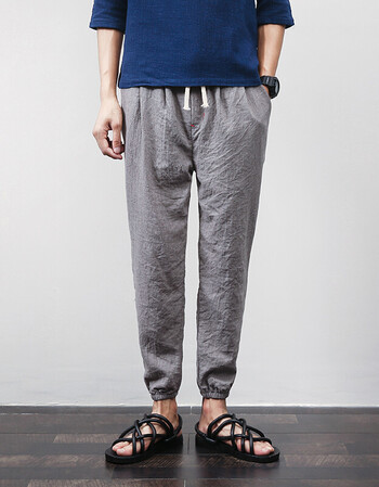 杰克潮牌男士防蚊裤成人外穿2018夏季新款日系男士薄款灯笼裤亚麻裤