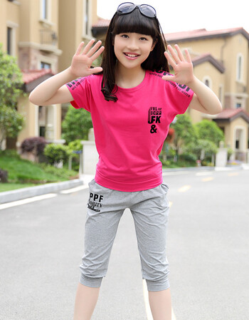 女童短袖运动套装十13青少年女大童女装夏装14小学生女孩12-15岁 枚
