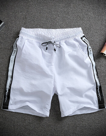 休闲短裤男夏季薄款男士短裤休闲运动裤男大码裤衩中裤 白色 4xl