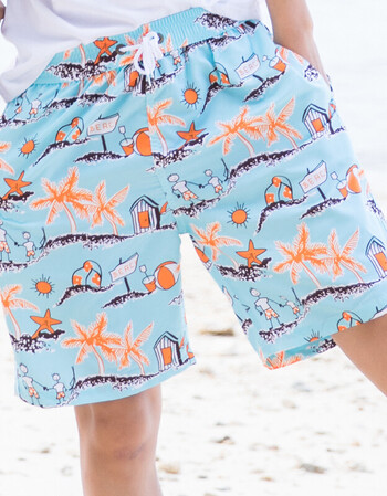 度假沙滩休闲印花裤衩沙滩裤男速干亲子海边度假宽松情侣装短裤女夏大