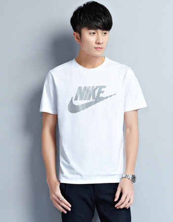 耐克短袖t恤男圆领纯棉2018夏季官方透气休闲青年半袖汗衫薄 白色 2xl