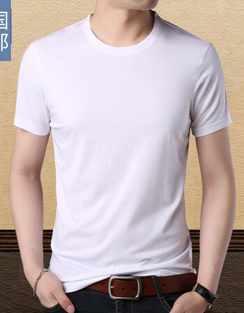 男士短袖t恤纯棉圆领薄款半袖纯色上衣体恤白色t恤男简约夏装新款