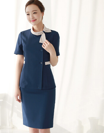 珂梵图韩版美容院美容师工作服纹绣美甲师服装夏装职业套装裙店长收银