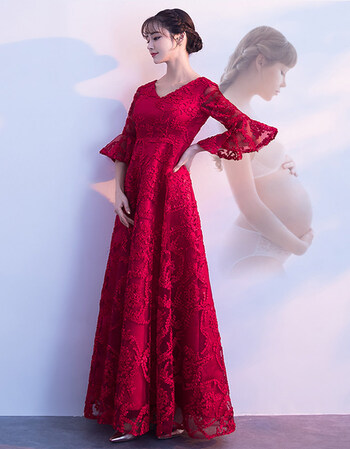 孕妇敬酒服2018新款春季韩版高腰遮孕肚红色新娘结婚礼服裙女长款 酒