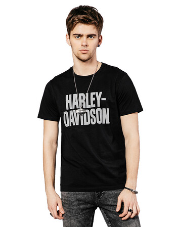 harley-davidson哈雷戴维森18夏新款男士纯棉logo印花圆领短袖t恤