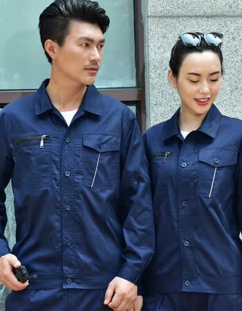 夏天长袖薄款工作服男套装建筑工地工厂车间劳保服定制工程服夏装