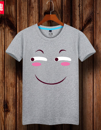 珂梵图滑稽t恤 害怕 斜眼笑滑稽脸表情包棉男女短袖衣服 动漫周边