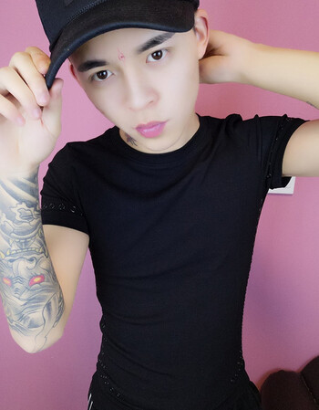 社会小伙短袖男精神小伙短袖社会人网红牌牌琦快手红人同款t恤 黑色