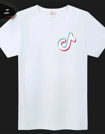 抖音t恤标志衣服男红人同款衣女热门短袖儿童创意半袖体恤上衣 抖音图