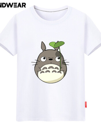 动漫t恤男t恤女男宫崎骏卡通动漫周边圆领短袖t恤大码夏 白色1 xxl