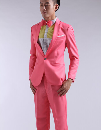 舞台表演男装大合唱演出服彩色西装男影楼主题套装主持人男士礼服