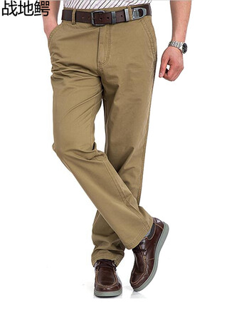 鳄2016上新男装商务宽松直筒裤子 春秋大码男裤休闲裤男 1588 卡其色
