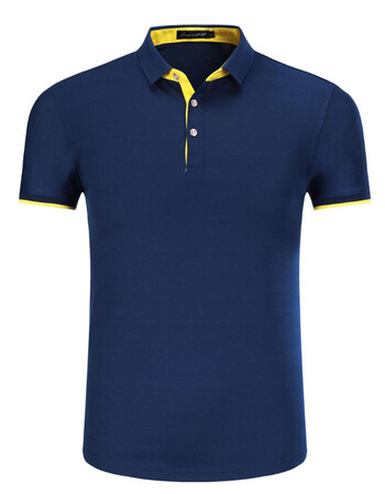 衣翻领短袖t恤定制纯色polo衫工作服男女志愿者义工团队服 po 藏蓝色