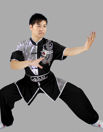 古莱登短袖武术服装刺绣龙男女成人儿童长拳比赛服练功