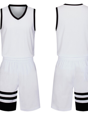 儿童篮球服套装男定制大学生篮球衣夏季篮球运动训练服组队服 白色